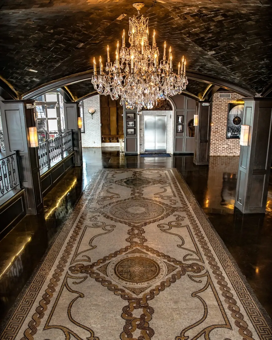 Geometric marble mosaic